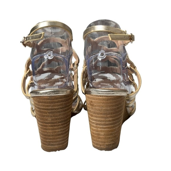 Steve Madden Christina Wedge sandals, gladiator, heel, Gold strap size 9 - Picture 5 of 16